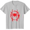 imageMarvel SpiderMan Into the SpiderVerse Red Icon TShirtSilver Grey