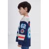 imageMarvel SpiderMan Mesh Hockey Jersey Long Sleeve TShirt Toddler to Big Kid Sizes 2T  1820Blue