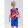 imageMarvel SpiderMan Miles Morales Hulk Mesh Jersey Tank Top Shirt and Basketball Shorts Toddler to Big Kid Sizes 2T  1820Red  Blue