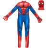 imageMarvel SpiderMan Official Youth Deluxe Zentai Costume  Deluxe TwoWay Stretch Spandex with Invisible Zippers and Wrist Openings for Added Convenience XL MultiM 810