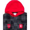 imageMarvel SpiderMan Plaid Flannel Hooded Shacket with Fleece Lining Toddler to Big Kid Sizes 3T  1416Gray  Red  Spiderman