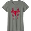imageMarvel SpiderMan Red Spider Vintage Comic Icon TShirtOlive Heather