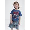 imageMarvel SpiderMan TShirt and French Terry Shorts Outfit Set Toddler to Big Kid Sizes 2T  1012Dark Gray