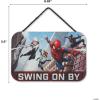 imageMarvel SpiderMan Upside Down Hanging Wood Wall Decor  I Am Amazing  Fun SpiderMan Sign for Movie Room or Kids BedroomRedBlue
