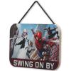imageMarvel SpiderMan Upside Down Hanging Wood Wall Decor  I Am Amazing  Fun SpiderMan Sign for Movie Room or Kids BedroomRedBlue