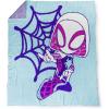 imageMarvel Spidey ampamp His Amazing Friends Ghost Spider Feather Knit Fluffy Throw Blanket  Gwen Stacy Fuzzy Blanket Measures 50 x 60 inch Super Soft Lightweight BeddingBlue  Ghost Spider