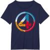 imageMarvel The Fantastic Four First Steps SuperPowered 4 Logo TShirtNavy Blue