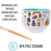 imageSilver Buffalo Marvel SpiderMan Japanese Manga Comic Panels Ceramic Ramen Noodle Rice Bowl with Chopsticks Microwave Safe 20 OuncesHarry Potter Hogwarts Icons