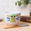 imageSilver Buffalo Marvel SpiderMan Japanese Manga Comic Panels Ceramic Ramen Noodle Rice Bowl with Chopsticks Microwave Safe 20 OuncesMandalorian Baby Yoda Grogu