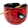 imageSilver Buffalo Marvel SpiderMan Japanese Manga Comic Panels Ceramic Ramen Noodle Rice Bowl with Chopsticks Microwave Safe 20 OuncesSpiderMan Face Closeup