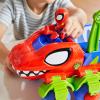 imageSpidey and his Amazing Friends Marvel DinoWebs Crawler Toy Car Playset SpiderMan ampamp Goblin Raptor 4Inch Action Figures Kids Ages 3 ampamp Up