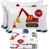 imageSunny Side Up Kids Sheet Set Includes Sheets and Pillow Cover  100 Microfiber Bedding and Room Decor Blue  Spiderman 3 Piece TwinWhite  Construction Zone