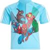 imageadidas Boys Marvel SpiderMan TShirtBright CyanWhiteMulticolor