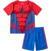 imageMarvel Avengers SpiderMan Boys TShirt and Short Set for Toddler and Little Kids  BlueRedRedBlue