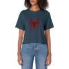 imageMarvel Comics Retro Classic SpiderMan Red Spider Logo Womens Crop TopDark Blue