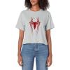 imageMarvel Comics Retro Classic SpiderMan Red Spider Logo Womens Crop TopHeather Grey