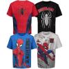 imageMarvel SpiderMan 4 Pack Pullover TShirts Toddler to Big KidSpiderman