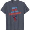 imageMarvel SpiderMan Classic Just A Girl Who Loves SpiderMan TShirtHeather Blue