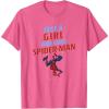 imageMarvel SpiderMan Classic Just A Girl Who Loves SpiderMan TShirtPink Heather