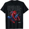 imageMarvel SpiderMan Homecoming Outlined Epic Jump Pose TShirtBlack
