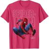 imageMarvel SpiderMan Homecoming Outlined Epic Jump Pose TShirtRed Heather