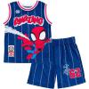 imageMarvel SpiderMan Miles Morales Hulk Mesh Jersey Tank Top Shirt and Basketball Shorts Toddler to Big Kid Sizes 2T  1820Blue  Amazing Spidey