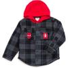 imageMarvel SpiderMan Plaid Flannel Hooded Shacket with Fleece Lining Toddler to Big Kid Sizes 3T  1416Gray  Red  Spiderman