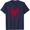 imageMarvel SpiderMan Red Spider Vintage Comic Icon TShirtNavy Blue