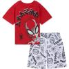 imageMarvel SpiderMan TShirt and French Terry Shorts Outfit Set Toddler to Big Kid Sizes 2T  1012Red  White