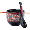 imageSilver Buffalo Marvel SpiderMan Japanese Manga Comic Panels Ceramic Ramen Noodle Rice Bowl with Chopsticks Microwave Safe 20 OuncesAvengers Classic Heads Spoon