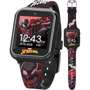 imageAccutime Marvel SpiderMan Red Educational Touchscreen Smart Watch Toy for Boys Girls Toddlers  Selfie Cam Learning Games Alarm Calculator Pedometer and More Model SPD4588AZBlack