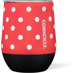 imageCorkcicle Stemless Insulated Wine Glass Tumbler  Keeps Beverages Cold 6 Hours ampamp Hot 3 Hours  Stainless Steel  EasyGrip  Summer Drinkware Gift  Keeps Drinks Ice Cold  12 oz  SpiderManMinnie Mouse Red Polka Dot