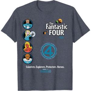imageFantastic Four First Steps  Faux Multi TShirtHeather Blue