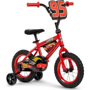 imageHuffy Disney and Marvel 1216 Inch Boys Bike for Kids Multiple Color Options and Designs Available Ideal for Ages 3 Years Old Removable Training Wheels Adjustable Seat Simple Coaster Brake12 Lightning Mcqueen  Red