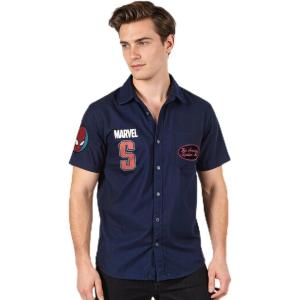 imageMarvel Mens Spiderman Classic Amazing Worker Spider WovenNavy