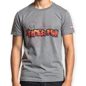 imageMarvel Mens Spiderman Classic Web Spider Head Short Sleeve TeeAthletic Heather