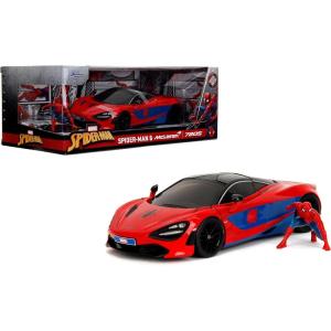 imageMarvel SpiderMan 124 McLaren 720S DieCast Car ampamp 275quot Miles Morales Figure Toys for Kids and Adults