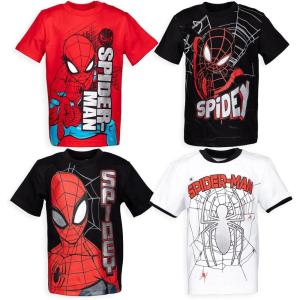 imageMarvel SpiderMan 4 Pack Pullover TShirts Toddler to Big KidSpidey