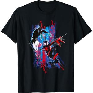 imageMarvel SpiderMan Across the SpiderVerse Miles and Gwen TShirtBlack