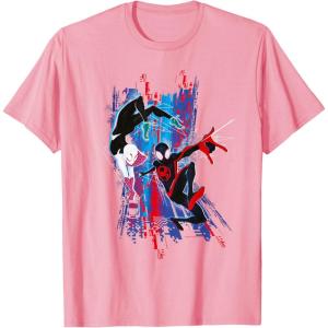 imageMarvel SpiderMan Across the SpiderVerse Miles and Gwen TShirtPink