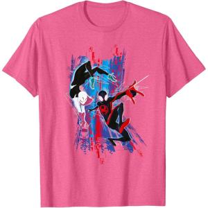 imageMarvel SpiderMan Across the SpiderVerse Miles and Gwen TShirtPink Heather