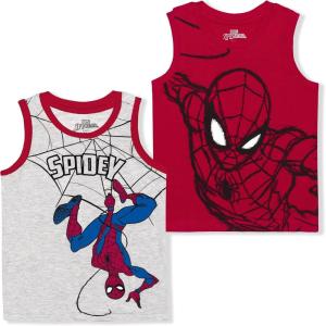 imageMarvel SpiderMan Boys 2 Pack Tank Top for Little Kids  RedGreyRed
