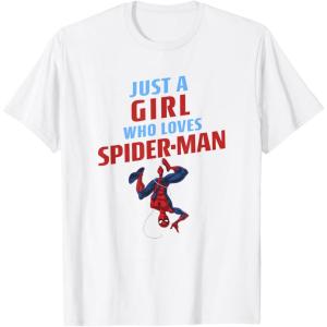 imageMarvel SpiderMan Classic Just A Girl Who Loves SpiderMan TShirtWhite
