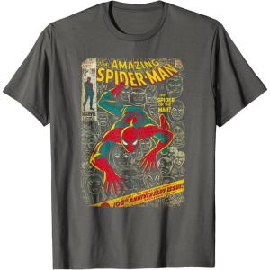 imageMarvel SpiderMan Comic Book Anniversary Short Sleeve TShirtAsphalt Grey