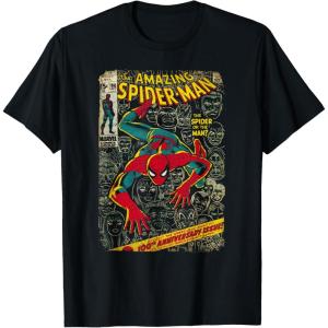 imageMarvel SpiderMan Comic Book Anniversary Short Sleeve TShirtBlack