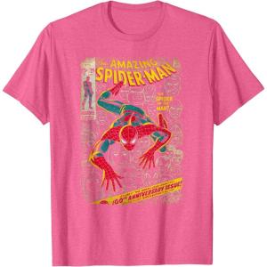 imageMarvel SpiderMan Comic Book Anniversary Short Sleeve TShirtPink Heather