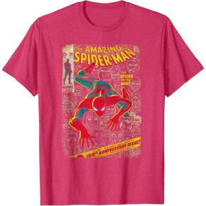 imageMarvel SpiderMan Comic Book Anniversary Short Sleeve TShirtRed Heather