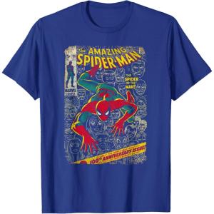 imageMarvel SpiderMan Comic Book Anniversary Short Sleeve TShirtRoyal Blue