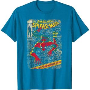 imageMarvel SpiderMan Comic Book Anniversary Short Sleeve TShirtSapphire Blue