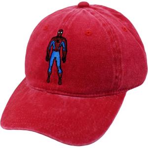 imageMarvel SpiderMan Cotton Adjustable Dad Hat Baseball Cap with Curved BrimRed